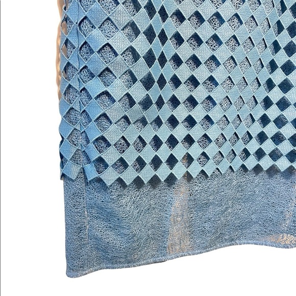 Diane Von Furstenberg Diamond Pattern Layered Lined Straight Pencil Skirt - Picture 4 of 9